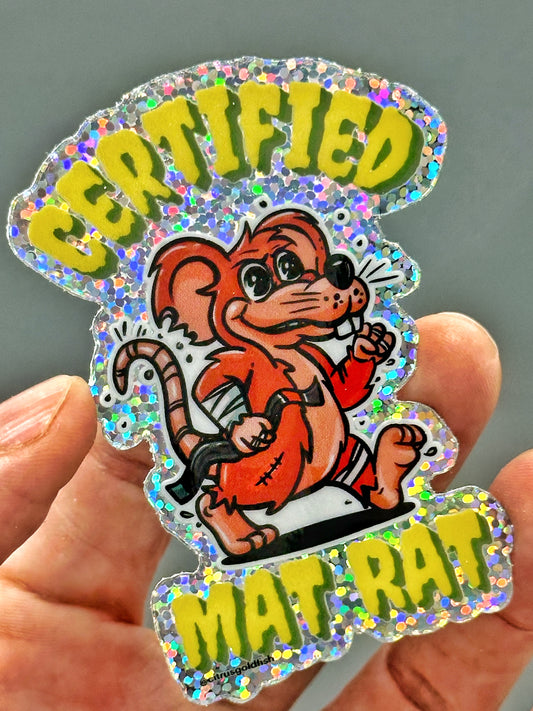 Certified Mat Rat- Glitter vinyl stickers