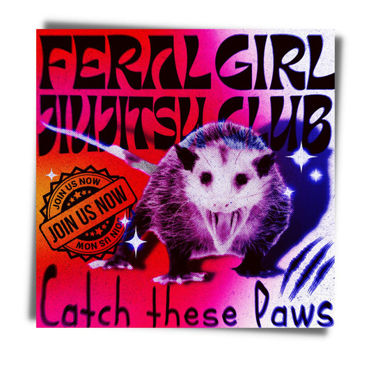 Feral Girl Jiujitsu Club Sticker